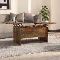 Berkfield Home Coffee Table Smoked Oak 80x50x42.5 cm Engineered Wood in Brown