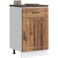 Berkfield Home Kitchen Base Cabinet Lucca Old Wood Engineered Wood in Brown