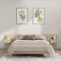 Bed Headboard with Cabinets Sonoma Oak Engineered Wood