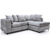 Furniture 786 Keria Chenille Fabric Right Hand Facing Corner Sofa in Silver