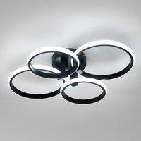 Goeco Round Aluminum Ceiling Light Black White Light