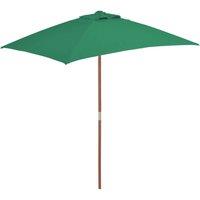 Berkfield Home Outdoor Parasol with Wooden Pole 150x200 cm Green
