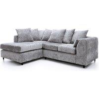 Furniture 786 Keria Chenille Fabric Left Hand Facing Corner Sofa in Silver