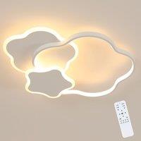 Goeco Simple Creative Ceiling Lamp White 55*47*7CM Stepless Dimming with Remote Control 30W 220V