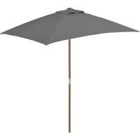 Outdoor Parasol with Wooden Pole 150x200 cm Anthracite