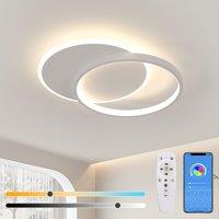 Goeco Round LED Aluminum Ceiling Light White Round Stepless