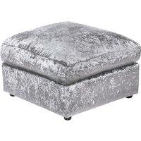 Furniture 786 Bella Crushed Velvet Footstool in Silver