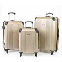 Gino Ferrari Business Travel Hard Shell Suitcase - Lightweight Cabin & Hold Luggage in Gold | Size: 3 Pack