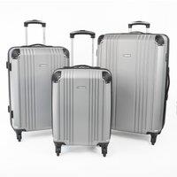 Gino Ferrari Business Travel Hard Shell Suitcase - Lightweight Cabin & Hold Luggage in Silver | Size: 3 Pack