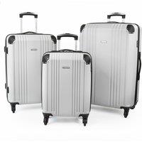 Gino Ferrari Business Travel Hard Shell Suitcase - Lightweight Cabin & Hold Luggage in Grey | Size: 3 Pack