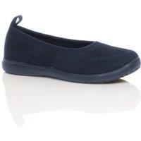AJVANI Women's Flat Heel Comfort Slip-on Trainers in Navy | Size: 6