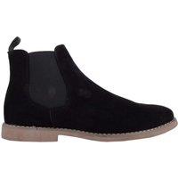 ABSOLUTE FOOTWEAR Men's Slip On Smart Casual Chelsea Desert Faux Suede Gusset Ankle Boots in Black | Size: 8