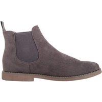 ABSOLUTE FOOTWEAR Men's Slip On Smart Casual Chelsea Desert Faux Suede Gusset Ankle Boots in Dark Grey | Size: 10