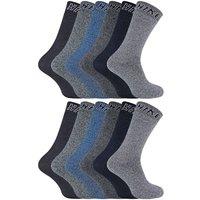 Sock Snob Men's 12 Pairs Cushioned Crew Hiking Walking Boot Socks in Grey | Size: 6-11