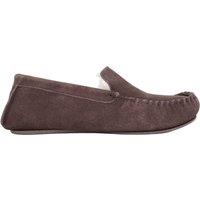 SNUGRUGS Men's Hugo, Loafer Moccasin Suede Slipperswith Rubber Sole in Dark Brown | Size: 8