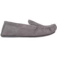 SNUGRUGS Men's Hugo, Loafer Moccasin Suede Slipperswith Rubber Sole in Grey | Size: 8