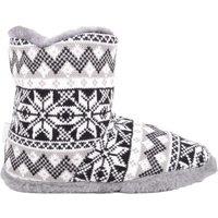 ABSOLUTE FOOTWEAR Men's Ezra, Knitted Style Slipper Boots/Booties with Warm Faux Fur Lining in Grey | Size: 9-10