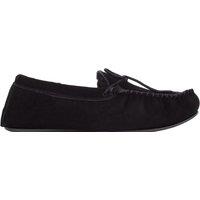 SNUGRUGS Men's Monty, Suede Wool Moccasins with Rubber Sole in Black | Size: 8
