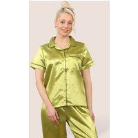 ELAINA FASHION Women's Satin Short Sleeve in Gold | Size: 8