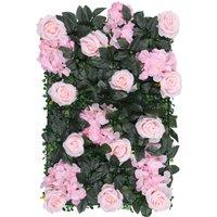 Neel Blue Hydrangea Artificial Flower Wall Panel for Wedding Decoration in Light Pink
