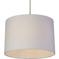 Lighting Collection White 30Cm Tc Cotton Drum Tc Liner Lamp Shade