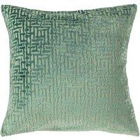 Paoletti Delphi Maze Cut Velvet Cushion in Mint | Size: 45 cm x 45 cm
