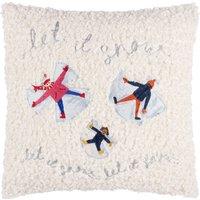 Furn Christmas Together Snow Angels Cushion in White | Size: 43 cm x 43 cm