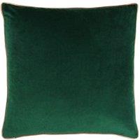 Furn Meridian Velvet Piped Cushion in Bottle Green | Size: 55 cm x 55 cm
