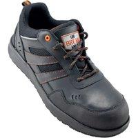 Unbreakable Men's Stream Leather Composite Toecap Slip Resistant Safety Trainers in Black | Size: 6