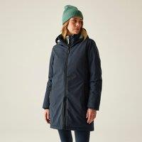 Regatta Women's Marron Longline Hooded Breathable Waterproof Insulated Jacket in Navy | Size: 16
