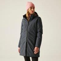 Regatta Women's Marron Longline Hooded Breathable Waterproof Insulated Jacket in Grey | Size: 18