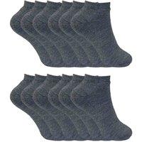 Ladies 12 Pair Multipack Winter Low Cut Trainer Thick Ankle Socks for Women