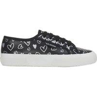 Superga Women's Hearts Vegan Leather Trainers in Black | Size: 5.5