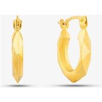 T.H.Baker Women's 9ct Yellow Gold Patterned Creole Earrings UER131Y