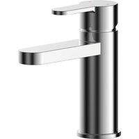 Balterley Pride Round Mini Mono Basin Mixer Bathroom Sink Tap & Waste, Chrome in Silver