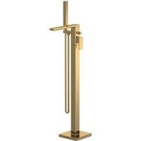 Balterley Freestanding Square Bath Shower Mixer Tap Brushed Brass in Metallics