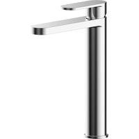 Balterley Current Round High Rise Mono Basin Mixer Tap, Flat Spout - Chrome in Silver