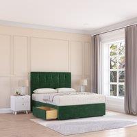Sloomy Highbury Divan Bed Base 2 Drawers & 54 Floor Standing Headboard in Emerald | Size: Double