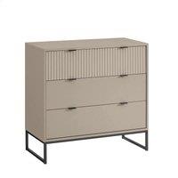 Melody Maison 3 Drawer Chest Of Drawers & Pair Of Bedside Tables - Hesley Taupe Stone Range