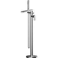 Balterley Current Freestanding Round Bath Shower Mixer Tap, Flat Spout - Chrome in Silver