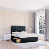 Sloomy Alabama Divan Bed Base 2 Drawers & 54 Floor Standing Headboard in Black | Size: Small Double