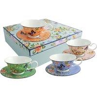 Aynsley China 'Cottage Garden' Windsor Teacups & Saucers Set