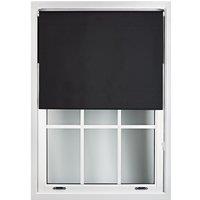 Furnished Black Blackout Roller Blinds - Trimmable Window Shade for Home & Office | Size: 185 cm width x 210 cm drop