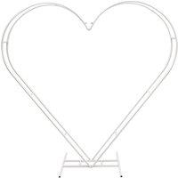 Neel Blue Dual Heart Arch Stand Party Decoration Arch Metal Frame - 6.8ft x 6.5ft in White