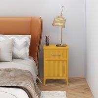 Cabinet Bits Monti 1 Drawer 1 Door Bedside Table in Mustard