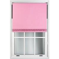 Furnished Pink Blackout Fabric with Pink Glitter Accent - Trimmable Roller Blind | Size: 65 cm width x 165 cm drop