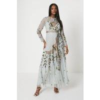 Coast Women's The Collector Hand Embellished Maxi Dress in Sage | Size: 8