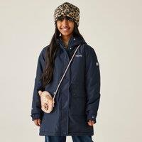 Regatta Valenta Hooded Waterproof Breathable Insulated Jacket in Navy | Size: 4-5
