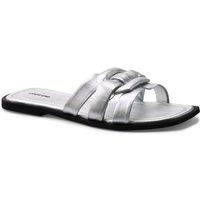 Lands' End Women's Leather Slip-on Sandals in Silver | Size: 7