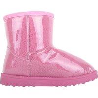 ABSOLUTE FOOTWEAR Women's Childrens Soft Slip On Lightweight Faux Fur Lined Boots Booties in Pink | Size: 2
